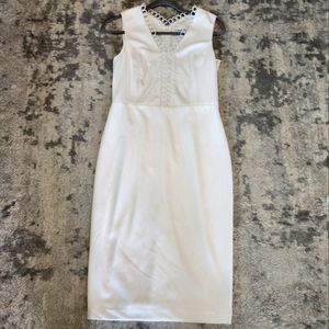 Calvin Klein white midi sheath dress, women's 4. NWT